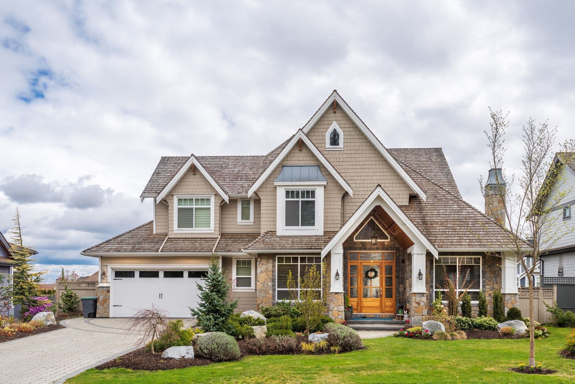 Home exterior with new roof