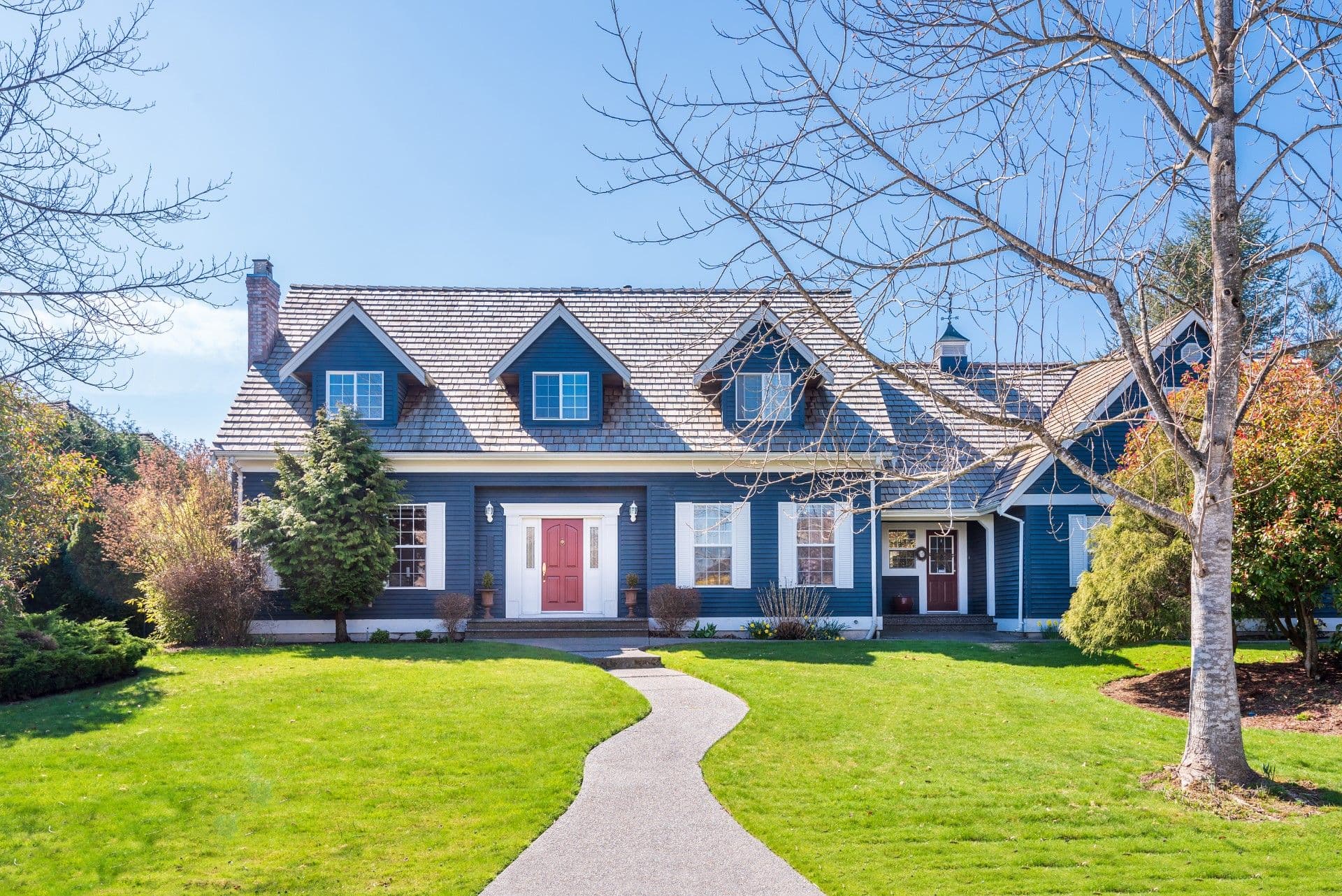 Home exterior with new roof